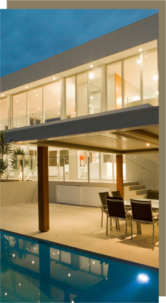 stock image of balcony with swimming pool